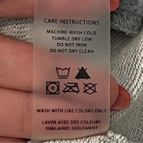 IVI Organic Cotton oversized pullover hoodie, short sleeve, pockets, grey size M - Picture 12 of 12